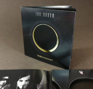 4 page double CD wallets with gold foil cover printing and a booklet glued into the inner left cover