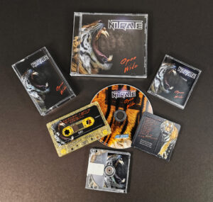 Cassette tapes and MiniDiscs produced for Nitrate and their 'Open Wide' album