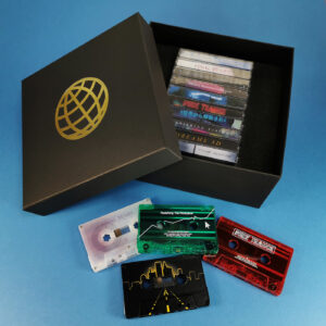 Ten cassette tape box set with gold foil lid printing