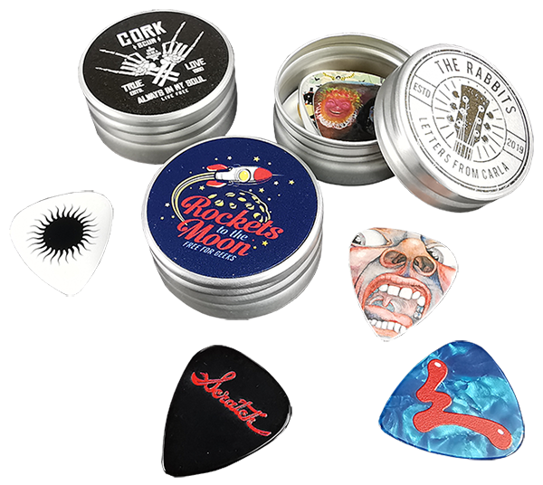 Custom printed guitar pick tins