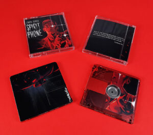 Clear MiniDiscs with a custom red back print on to make them look like transparent red MiniDiscs