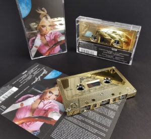 Dua Lipa Future Nostalgia mirror gold cassette tapes with on-body printing