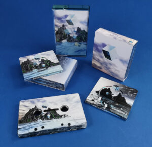 AQVARIVS double MiniDisc sets in outer O-cards and cassette tapes produced for the Underwater Computing label