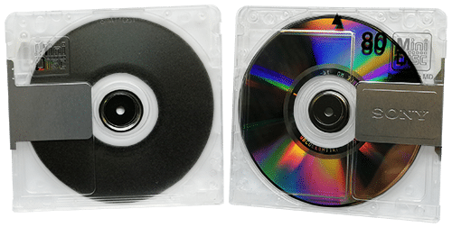Sony blank MiniDiscs used as a base for our printing and production