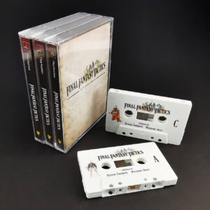 Final Fantasy Tactics double cassette tape set in our tall double stacked tape cases