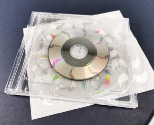 A double CD set with two full size CDs that only have an 8cm data ring and clear plastic outside