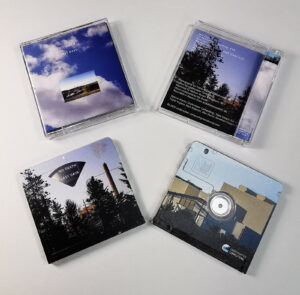 Clear MiniDiscs with full coverage rear printing and a full coverage front print with partially revealed window