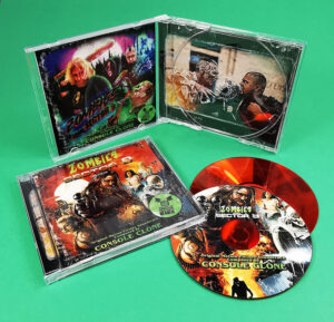 Zombies from Sector 9 film soundtrack in jewel cases with red data side CDs