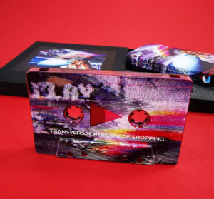 Transversal Worldwide Shopping cassette tapes in O-cards in printed matchboxes with silver foil printing