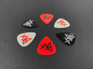 Red, White, and Black printed Guitar picks