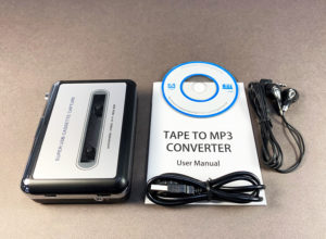 Portable stereo cassette tape player (box-contents)