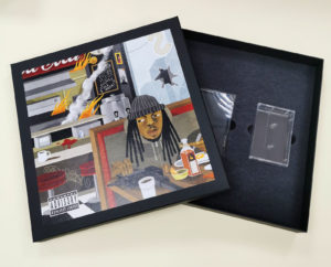 12 inch vinyl rigid black presentation boxes with custom foam inserts to also include CD jewel cases and tapes