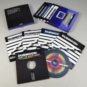 Five disc custom box set in the style of an old 5.25" floppy disc set, with inner wallets custom cut like a floppy