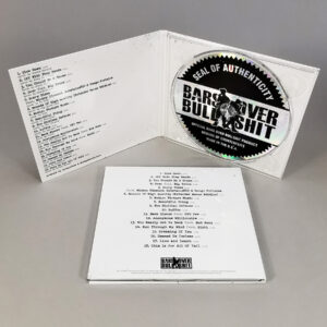 Four page CD digipaks with silver top discs with a partial black print