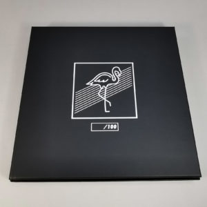 12 inch vinyl black boxset with full colour UV-LED lid printing and white hot foil print base