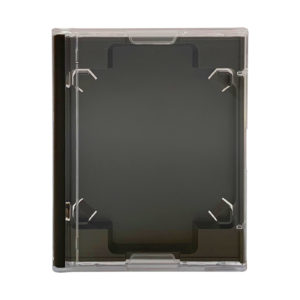 Full size MiniDisc case with a dark grey inner tray