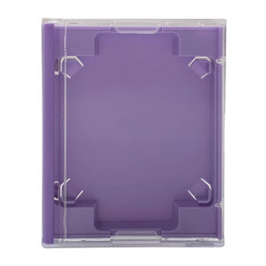 Full size MiniDisc case with a lavender inner tray