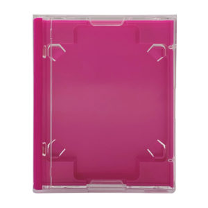 Full size MiniDisc case with a pink inner tray