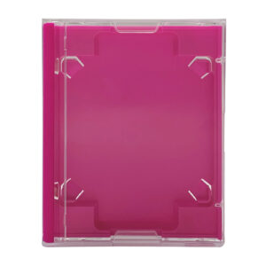 Full size MiniDisc case with a pink inner tray