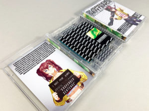 MiniDiscs in full size MiniDisc cases with clear trays