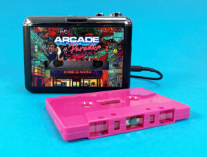 Portable stereo cassette tape player with full colour on-body printing