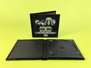 Black velvet hardback digipaks with full colour UV-LED print