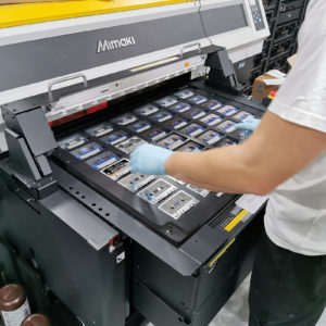 Cassette tape full colour on-body printing on a Mimaki 7151