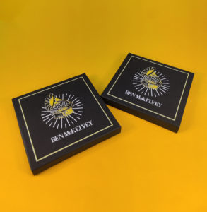 Black CD matchboxes with full colour UV-LED print