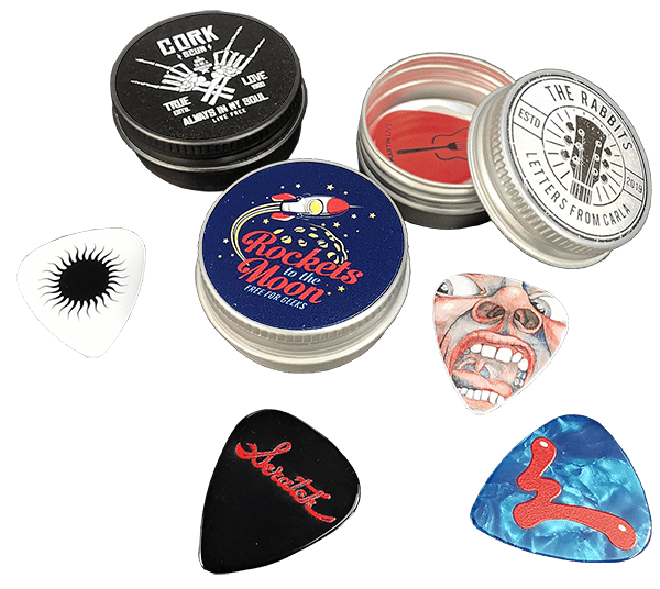 Full colour printed guitar pick tins