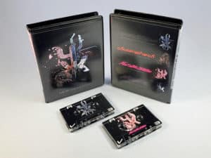 Transparent cassette shells with full colour UV LED printing in black rave case