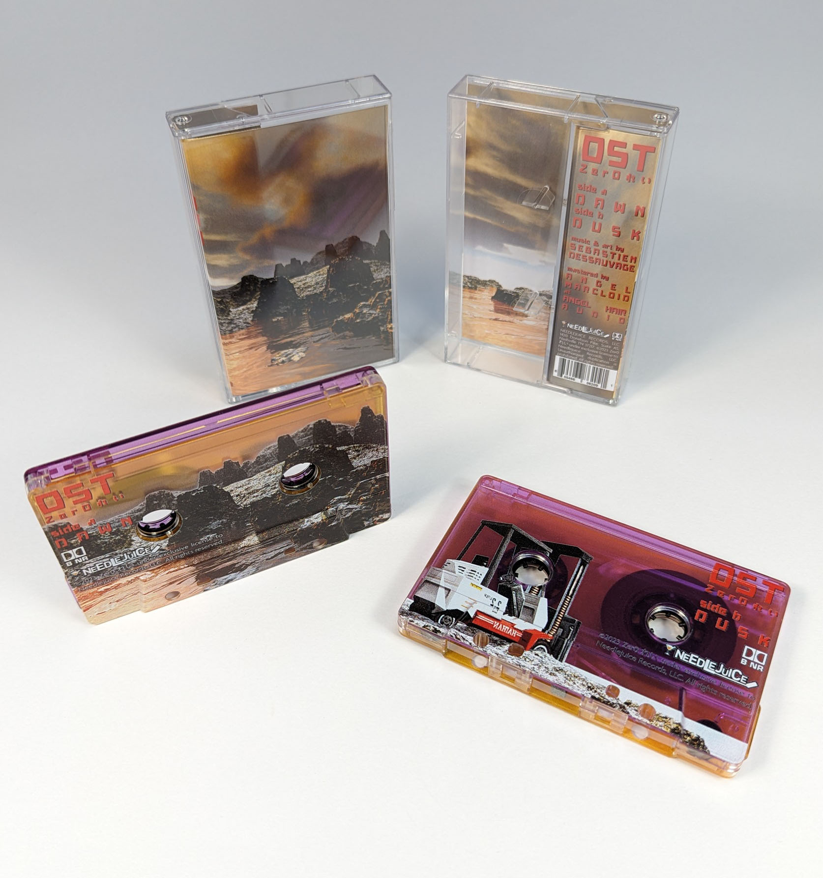 Full coverage on-cassette printing with a partial white base (for opaque areas) for OST