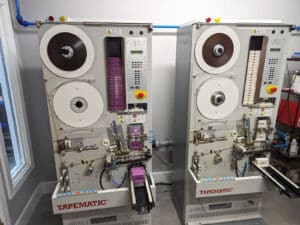 Tapematic cassette tape winding machines, we own the last four machines to have ever come out of the factory