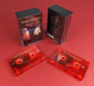Transparent red double cassette tape set in black spine double butterfly cases