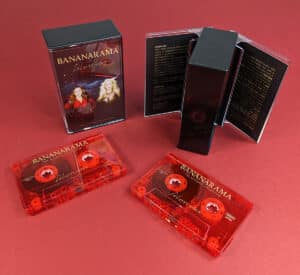 Transparent red double cassette tape set in black spine double butterfly cases
